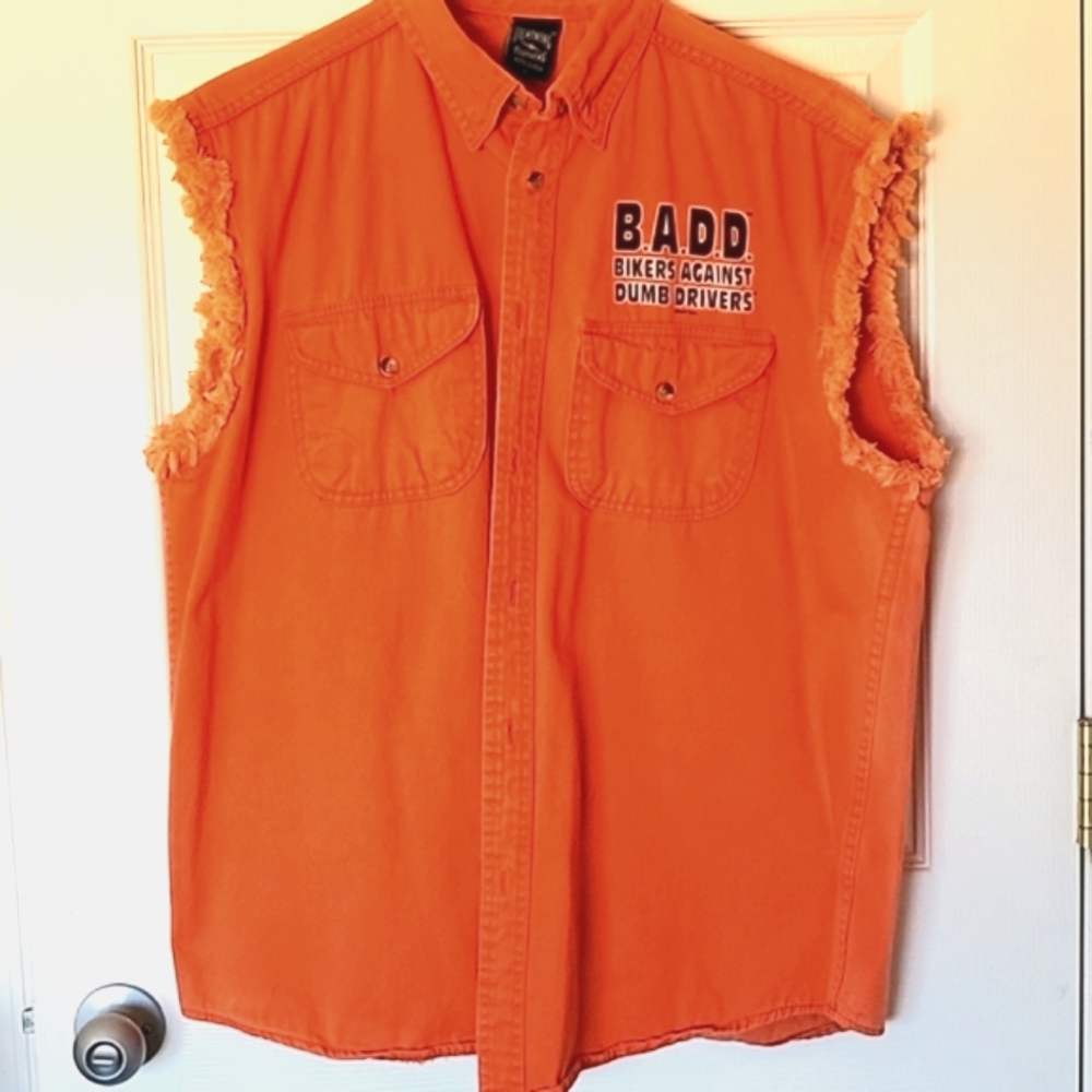 *CLOSING 5/18* Biker statement shirt. Sleeveless cut off look.
